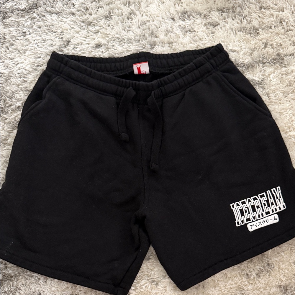 Icecream Black Men's Athletic Fleece Shorts with Logo